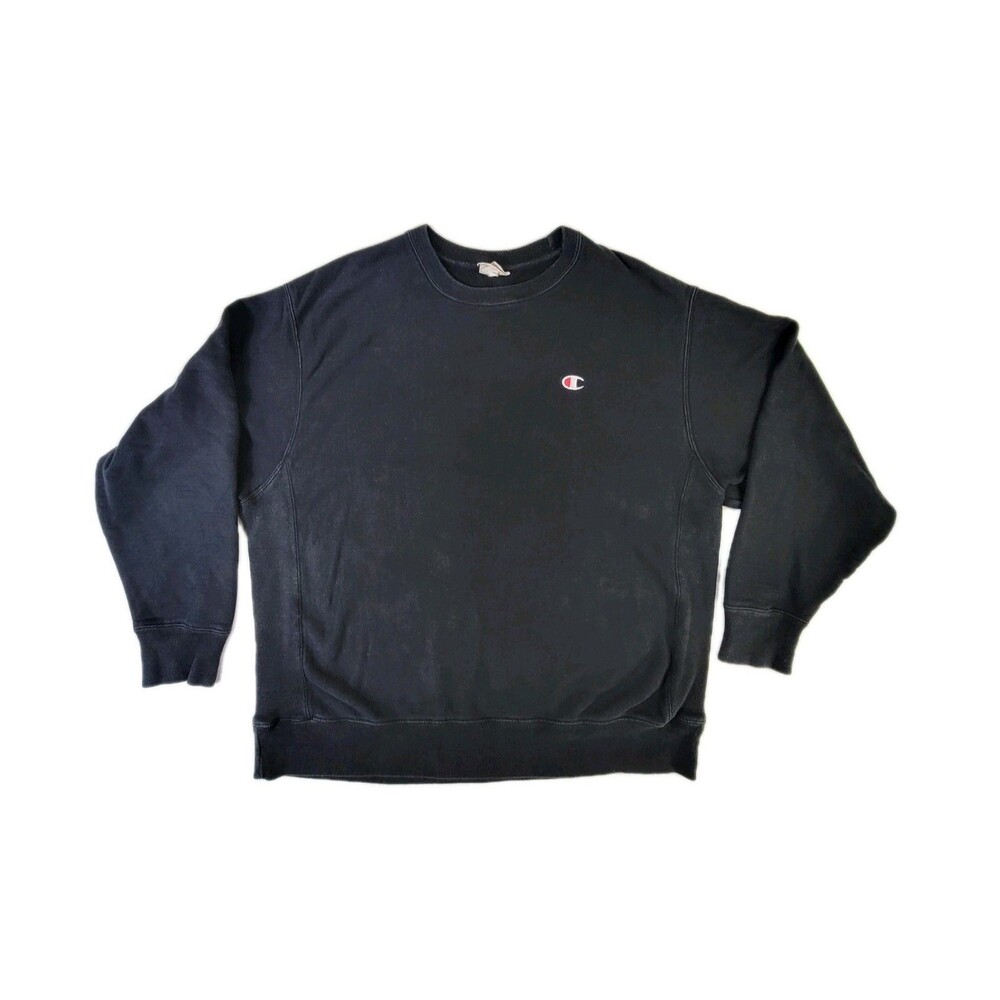 Champion Reverse Weave Sweatshirt Men's XL Black Heavyweight Crewneck Y2K Comfy